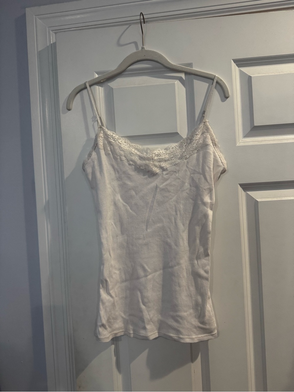 Aeropostale White Lace-Trim Camisole Tank